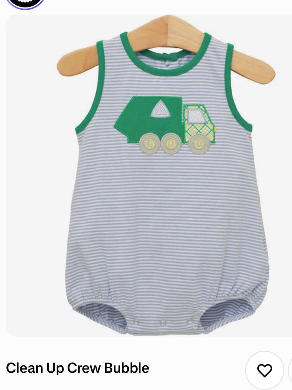 Trash truck bubble outfit for baby